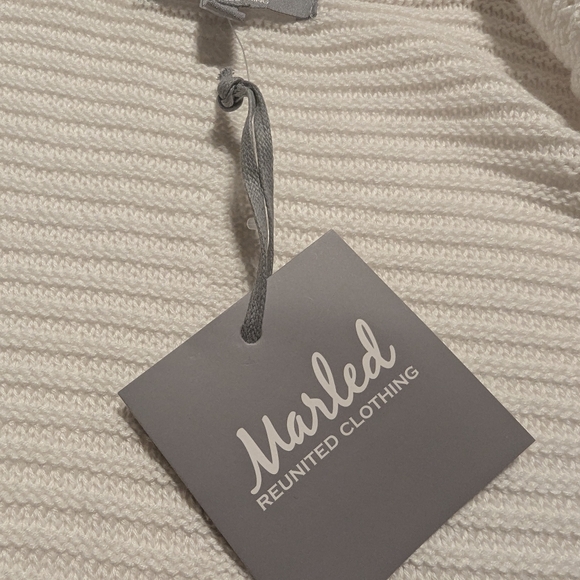 Marled White Hooded Cardigan Size Large - Picture 8 of 12